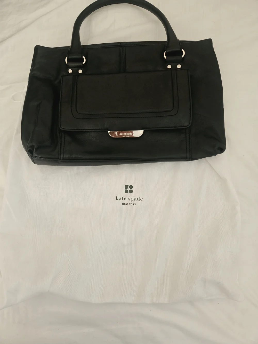 Kate Spade Black Leather Tote Bag